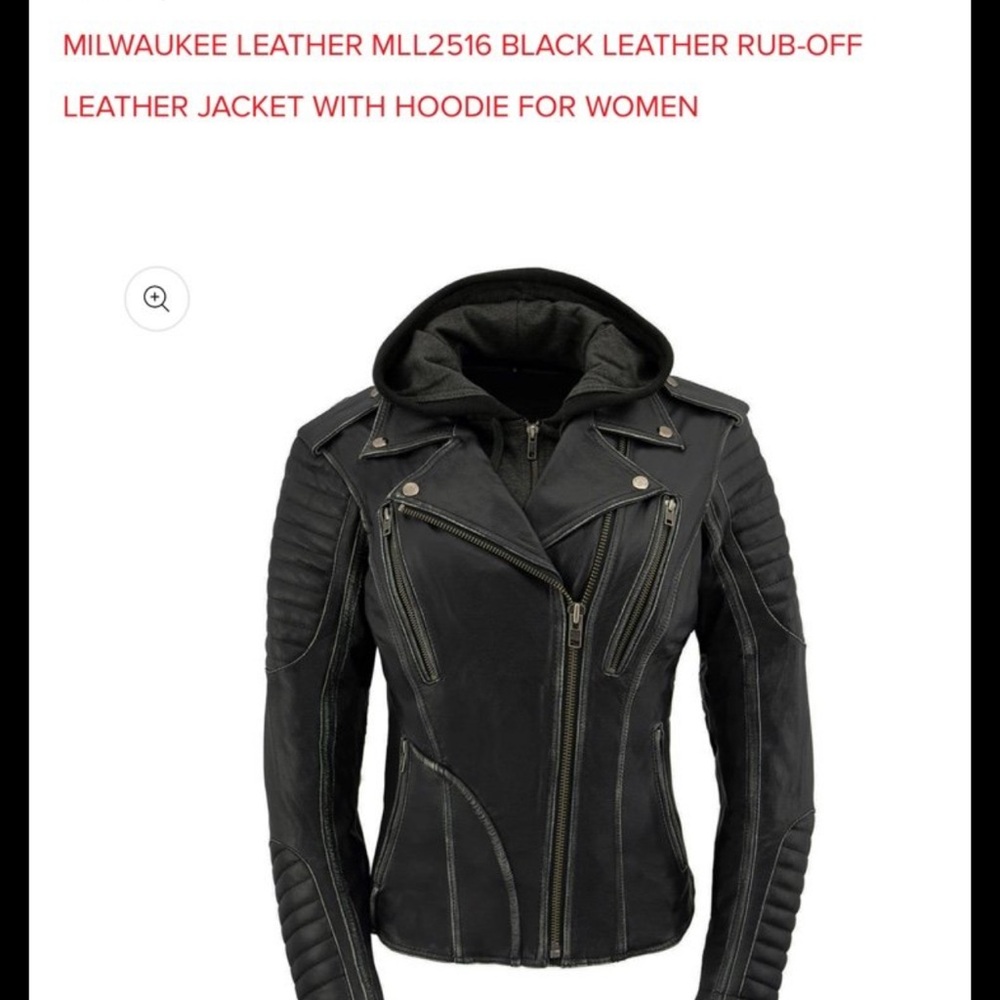 Milwaukee Leather Women's Concealed Firearm Biker Jacket w/Hood (Only tried on)